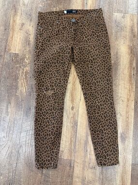 KUT from the Kloth Leopard Print Skinny Jeans - Brown/Black